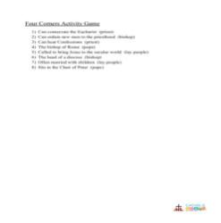 The Catholic Church - Activity Sheet- Grade 3-5